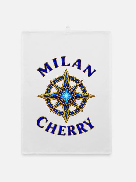 Milan und Cherry – Sternenkompass - Organic Geschirrtuch - Weiß - Vorne
