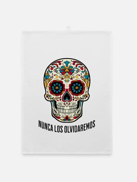 Día de los Muertos – Nunca Los Olvidaremos - Organic Geschirrtuch - Weiß - Vorne