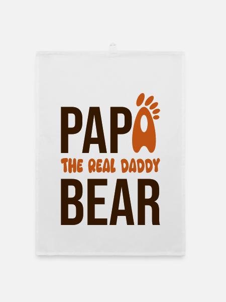 Papá Oso: El Real Daddy - Organic Geschirrtuch - Weiß - Vorne