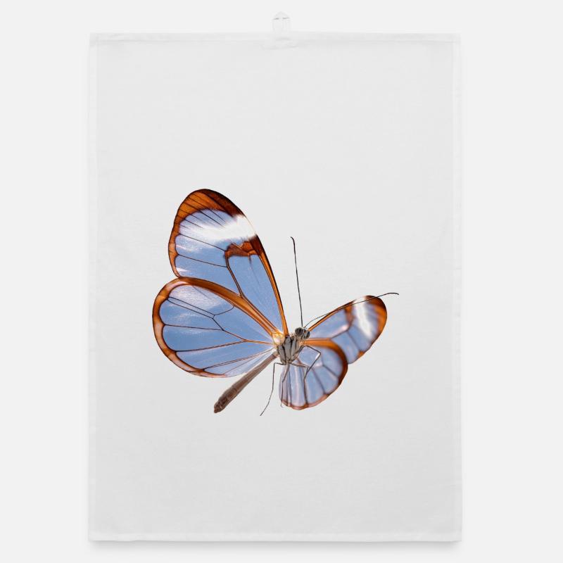 Conception transparente papillon Glasswing Torchon bio