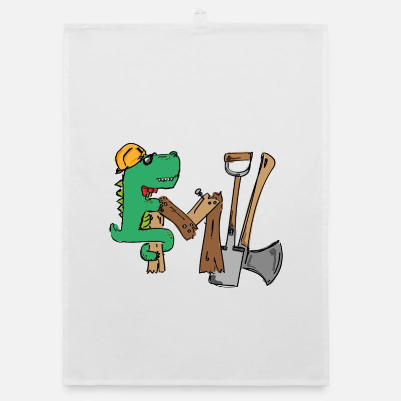 Emil Croki de chantier avec outils - Torchon bio - blanc
