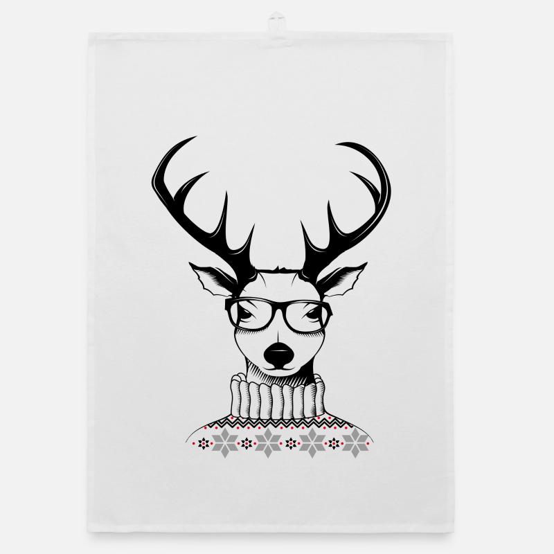 Hipster Hirsch Organic Geschirrtuch