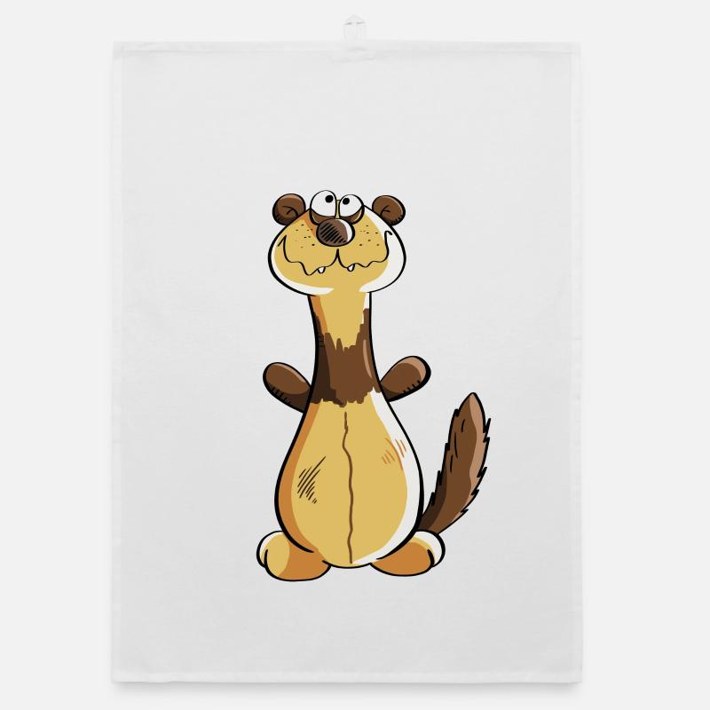 Freches Frettchen Comic - Geschenk - Iltis Organic Geschirrtuch