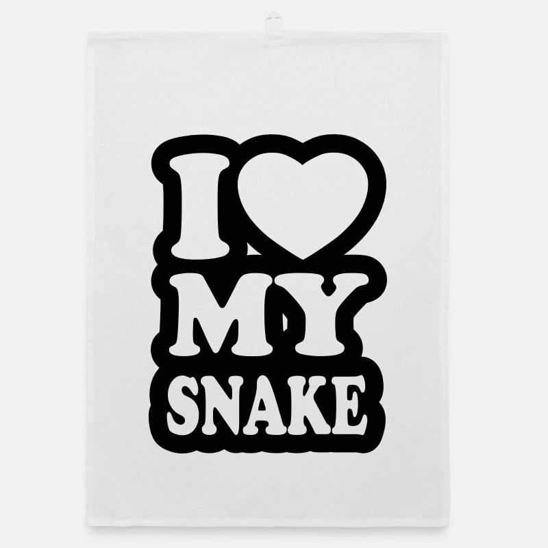 I love my snake - J'aime mon serpent Torchon bio