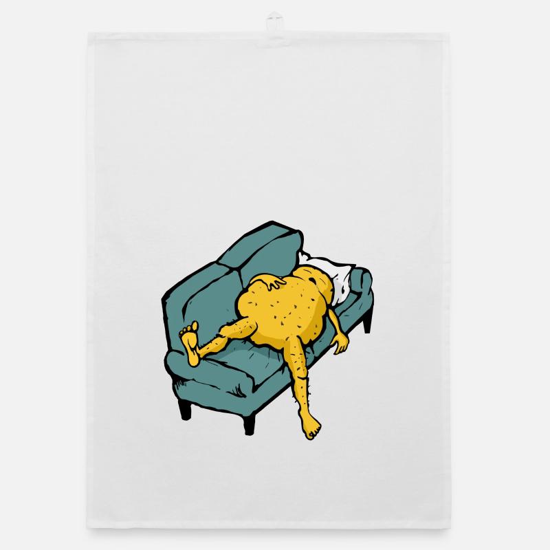 Lazy potato sleeping Organic dish towel