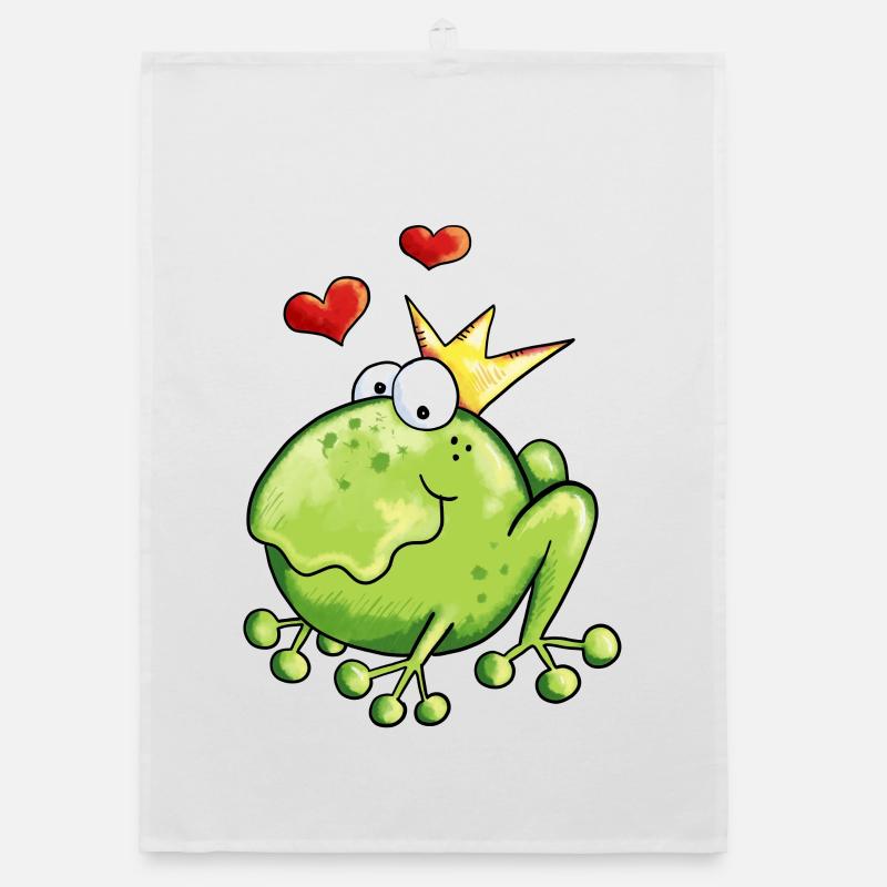 Frog In Love - Frogs - Heart Organic dish towel