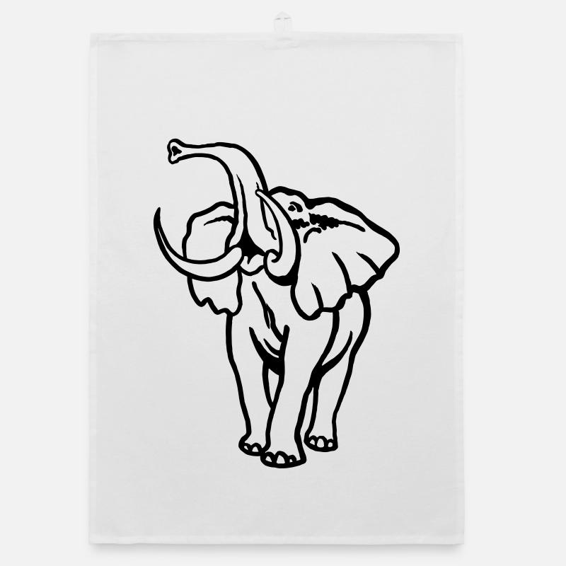African Elephant I Bull Organic dish towel