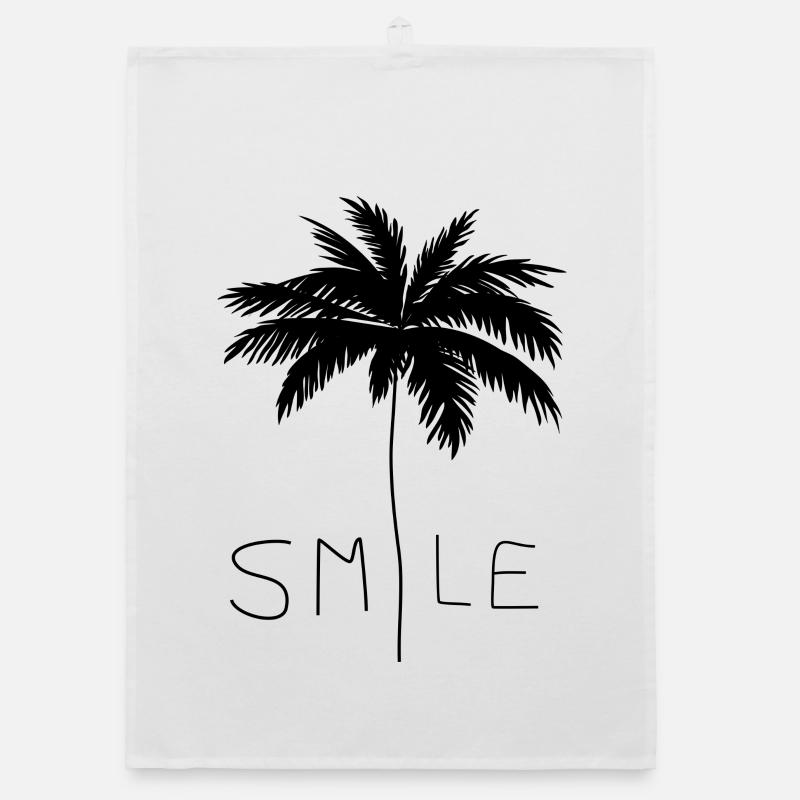 Smile Palm Schwarz Organic Geschirrtuch
