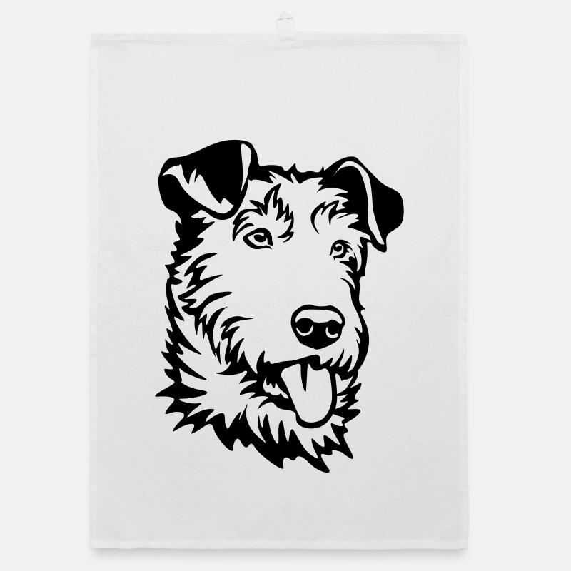 Irish Terrier Kopf Organic Geschirrtuch