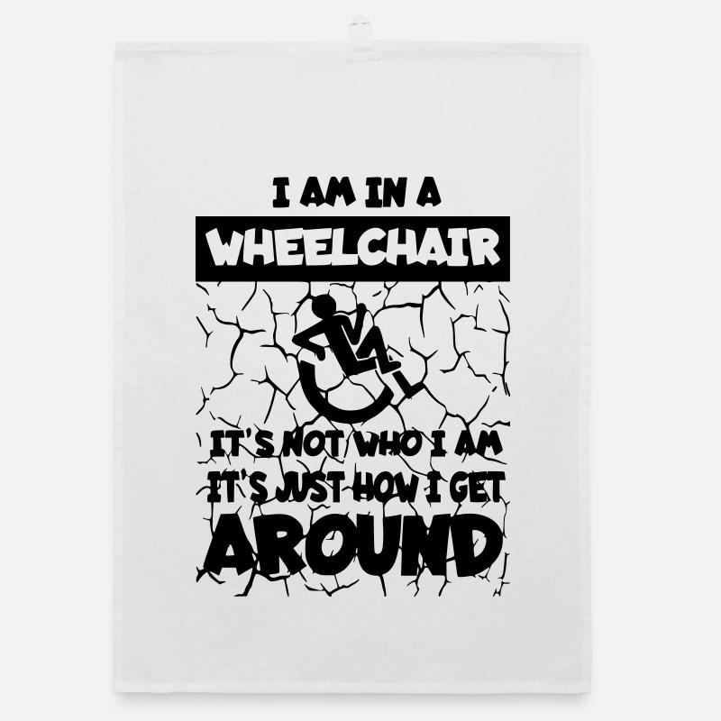 Je me déplace dans mon fauteuil roulant * Torchon bio
