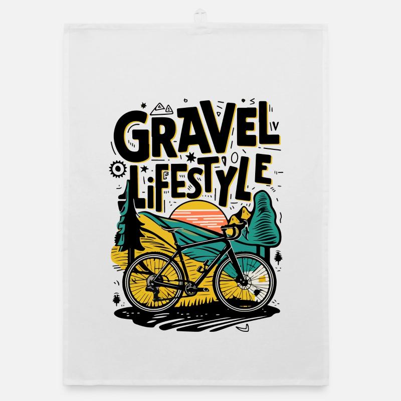 Illustration de cyclisme de style de vie de gravier Torchon bio