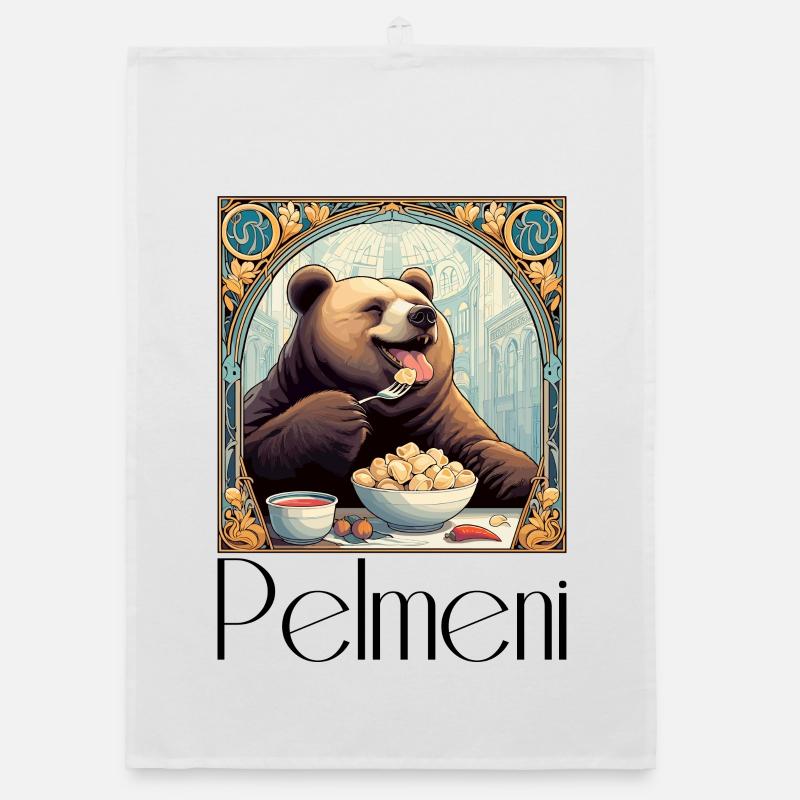 Pelmeni Bear Russian Gift Organic dish towel