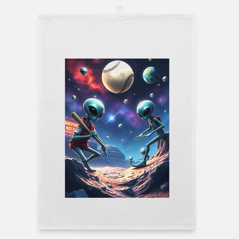 Alien Baseball Organic dish towel