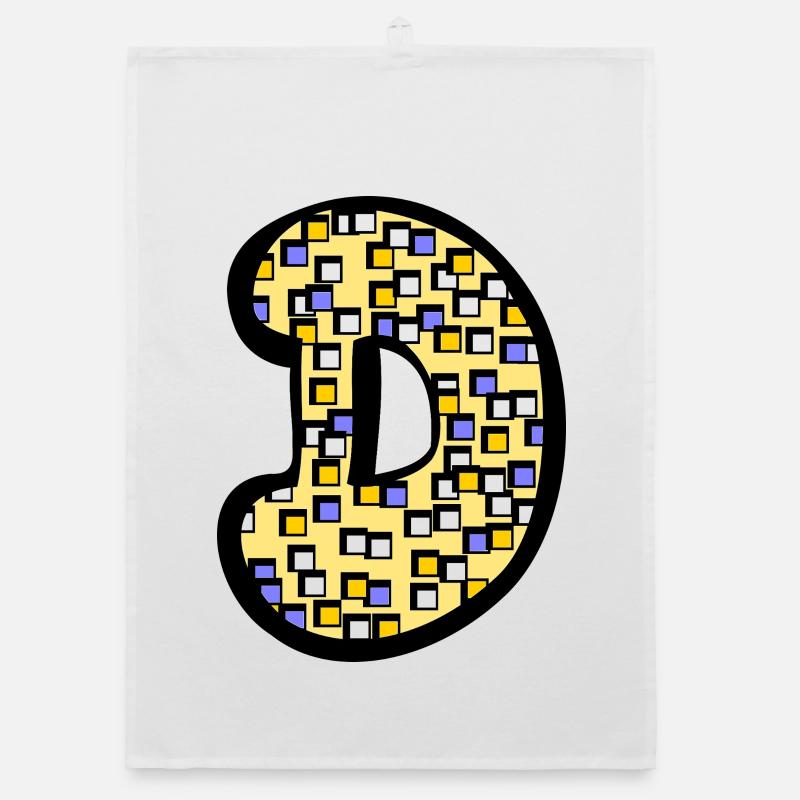 Buchstabe D mit Charakter Organic Geschirrtuch