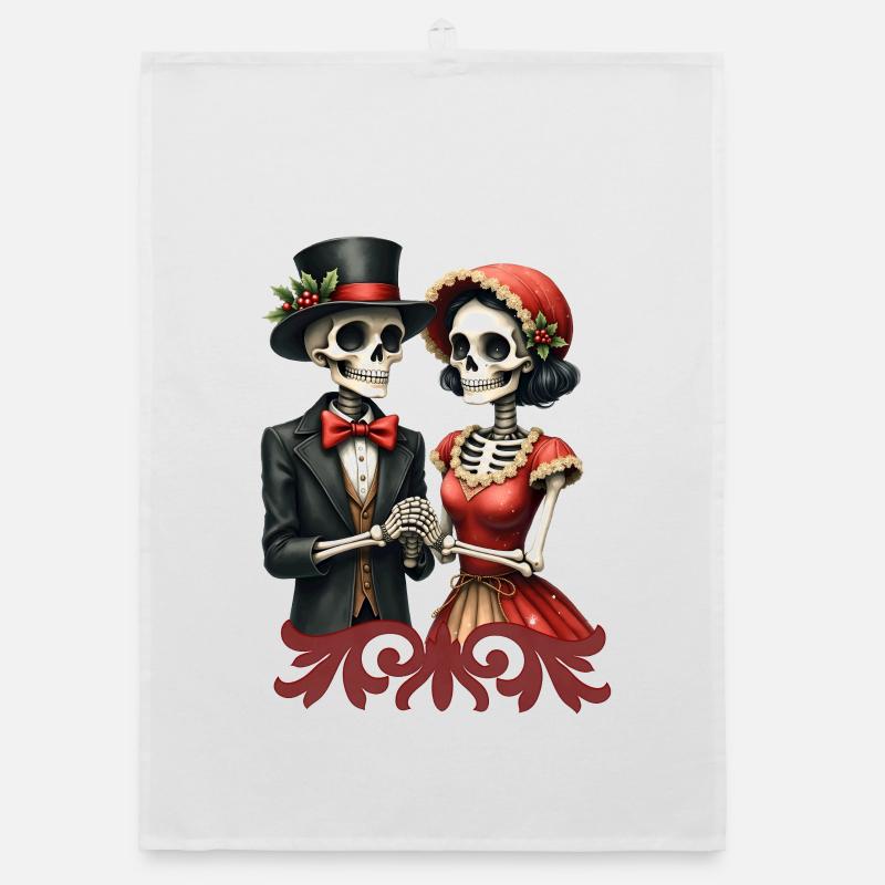 Romance de Noël des os. Torchon bio