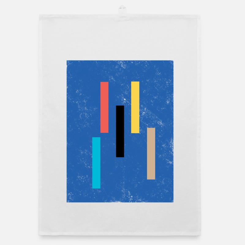Abstract Color Blocks on Blue Background Organic dish towel
