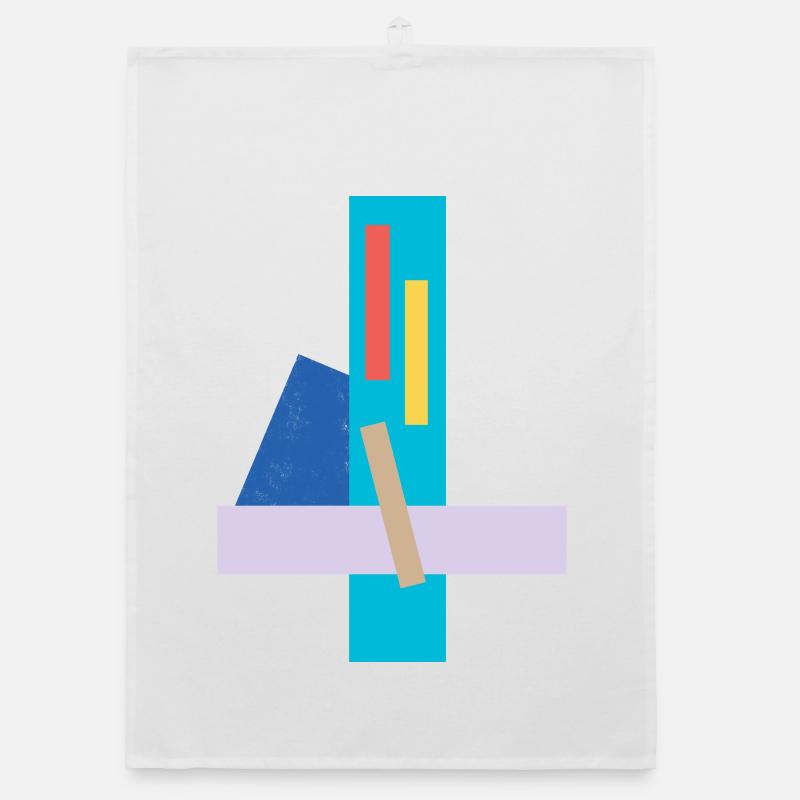 Abstract geometric face on t-shirt Organic dish towel