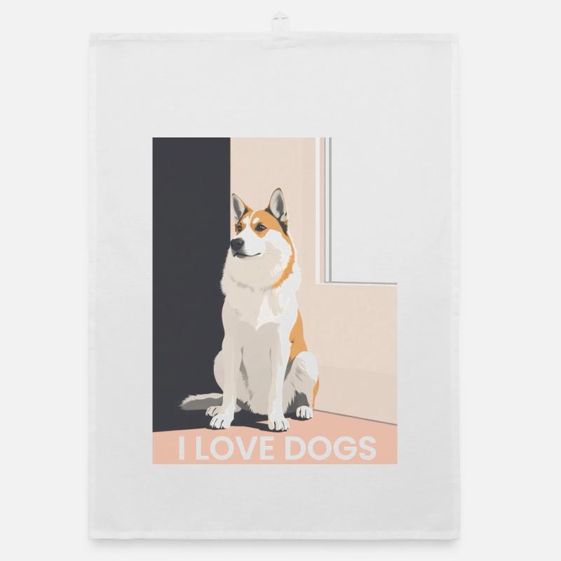 Hübscher Hundeillustration mit Text Organic Geschirrtuch