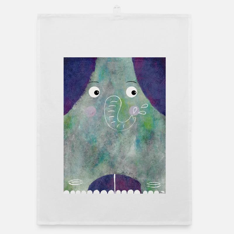 Dear Elephant with Charm Organic dish towel