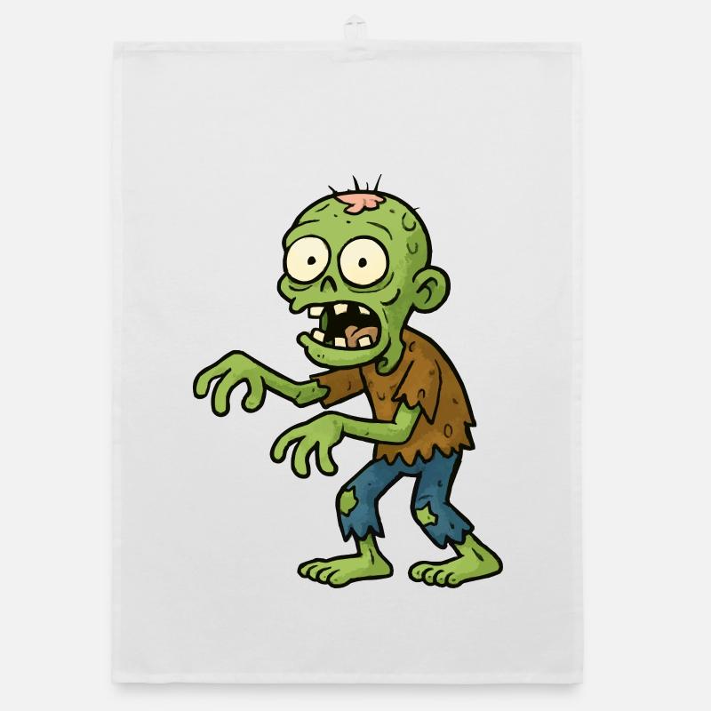 Gruseliger Comic Zombie Organic Geschirrtuch