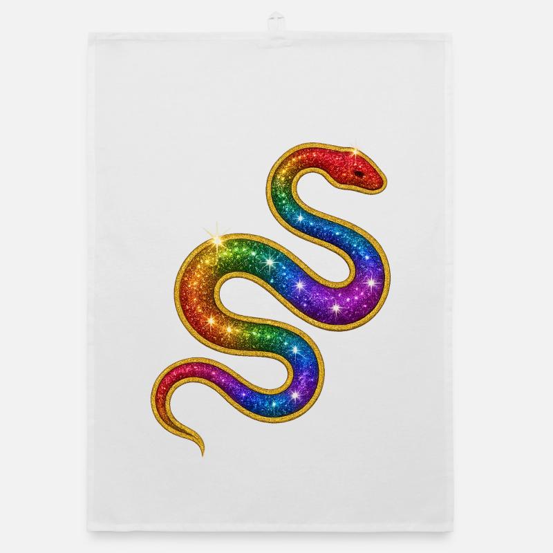 Rainbow Glitter Snake Organic dish towel