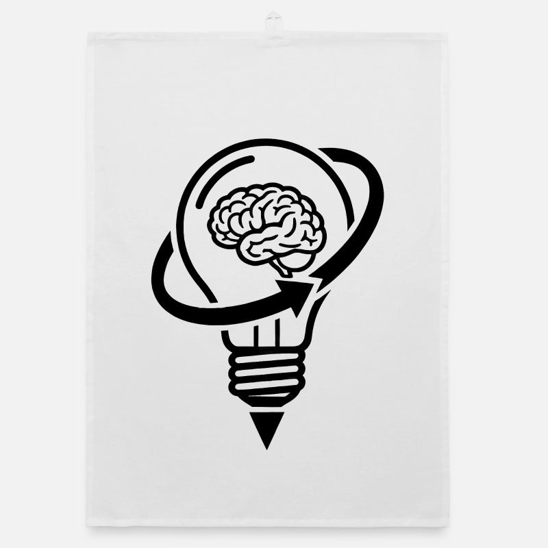 Le cerveau et la lampe – une idée créative Torchon bio