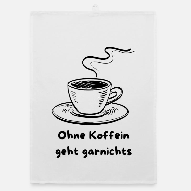 Kaffeetasse mit Koffeinspruch Design Organic Geschirrtuch