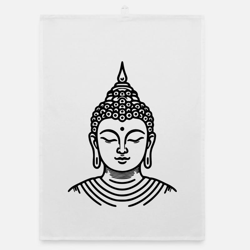Buddha Linie Kunst Design Organic Geschirrtuch