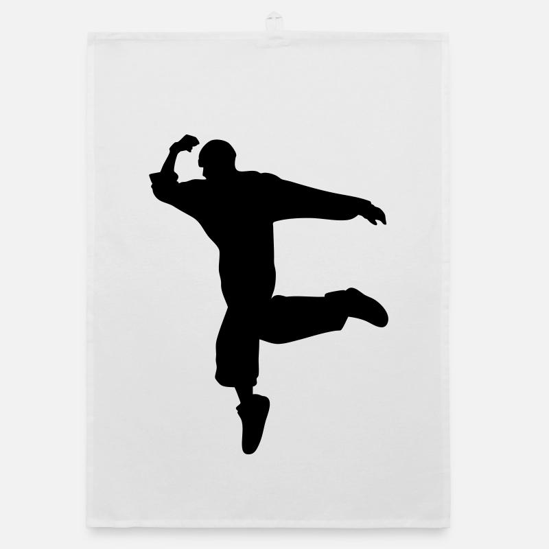 B-Boy Silhouette – Breakdance Move Organic dish towel