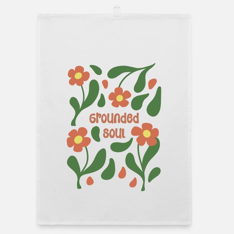 Grounded Soul Floral Pattern Organic dish towel