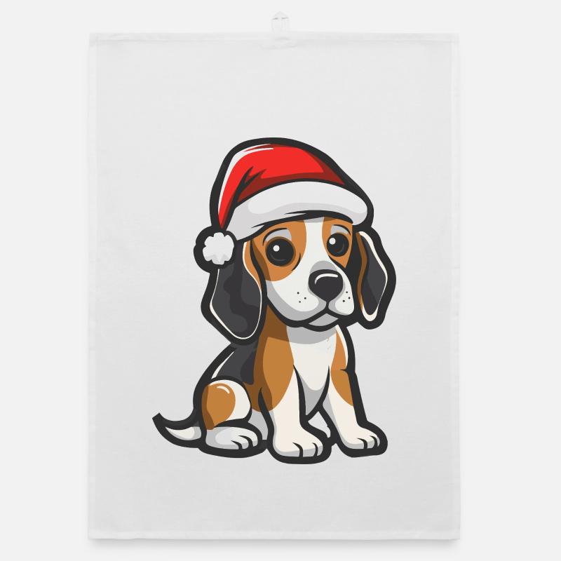 Beagle Chien Noël Torchon bio