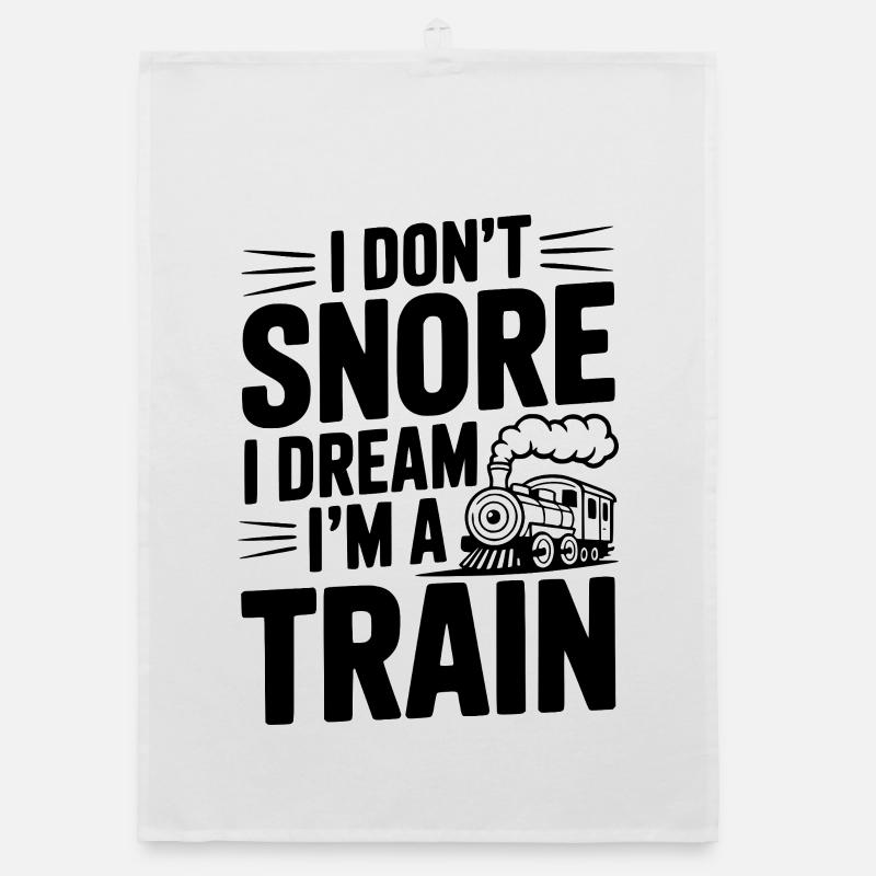 Ich schnarche nicht, ich träume, ich bin ein Zug. Organic Geschirrtuch