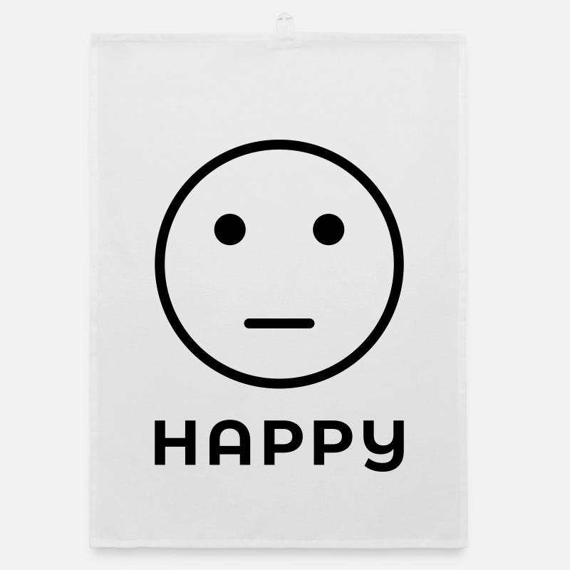 "HAPPY" Neutral Face Organic dish towel
