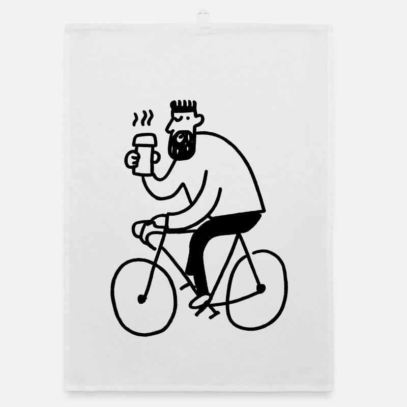 Hipster Biker Organic dish towel
