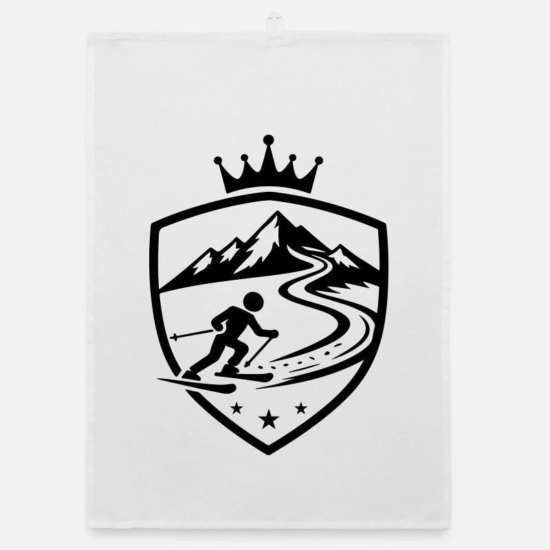 Ski Piste Wappen Organic Geschirrtuch