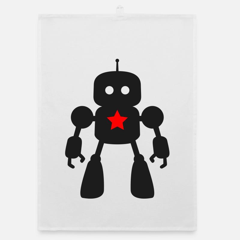 Robot with Star AI Sci-Fi Nerd Organic dish towel