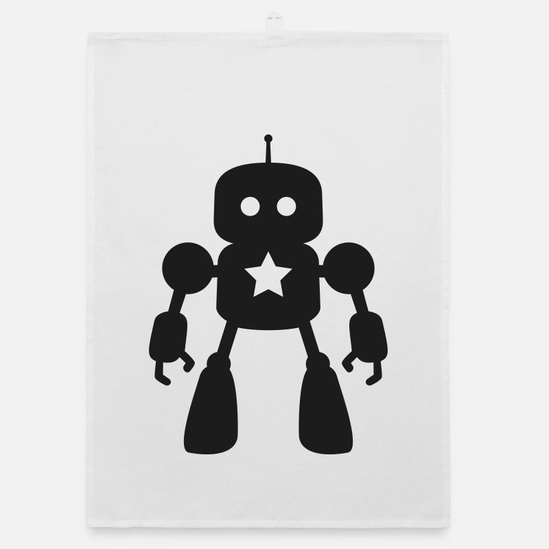 Roboter mit Stern KI Sci-Fi Nerd Organic Geschirrtuch