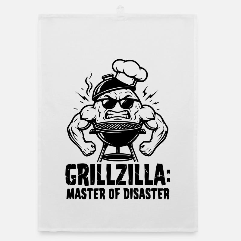 BBQ Grillmeister GRILLZILLA, sweat à capuche BBQ drôle Torchon bio