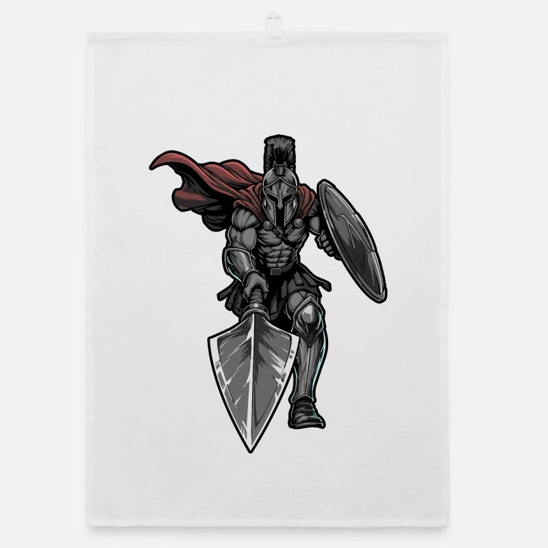 Spartan Warrior Spear Shield Maskottchen-Sport Organic Geschirrtuch