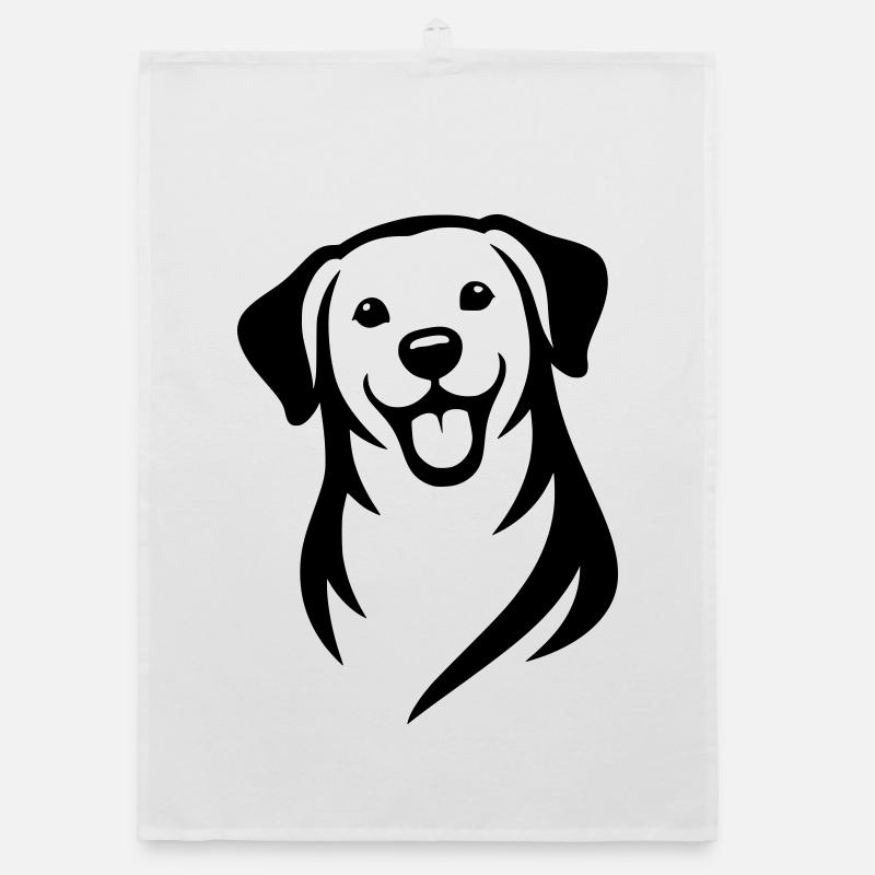 Hund - Organic Geschirrtuch - Weiß