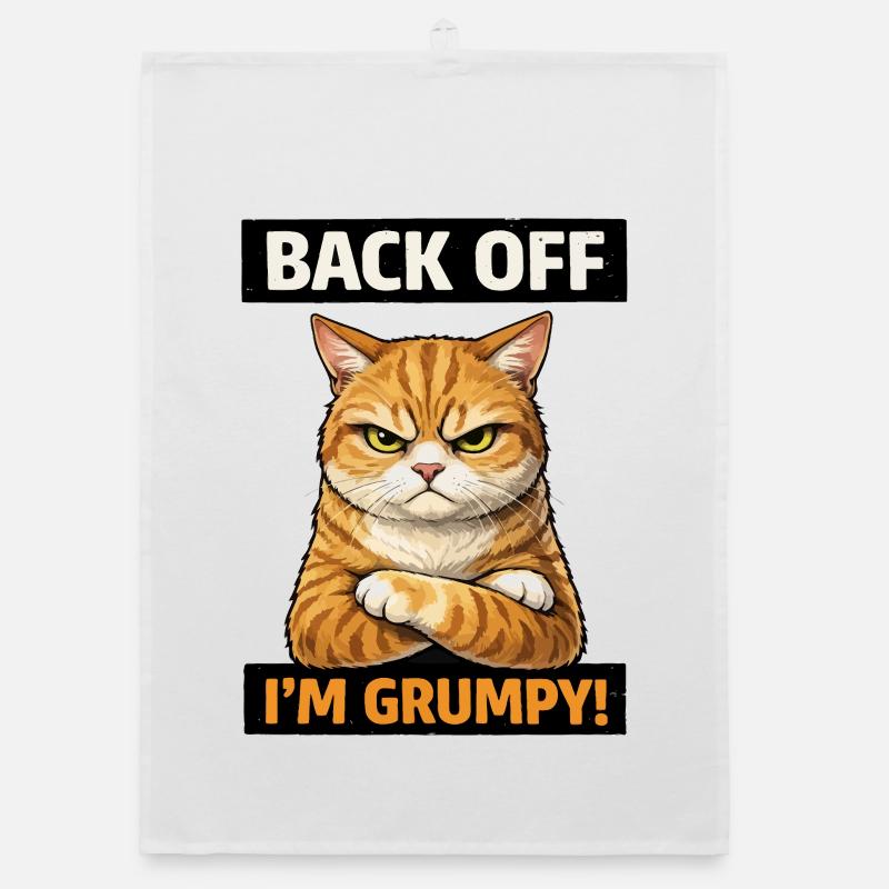 Moody Cat – Back Off Statement Organic dish towel