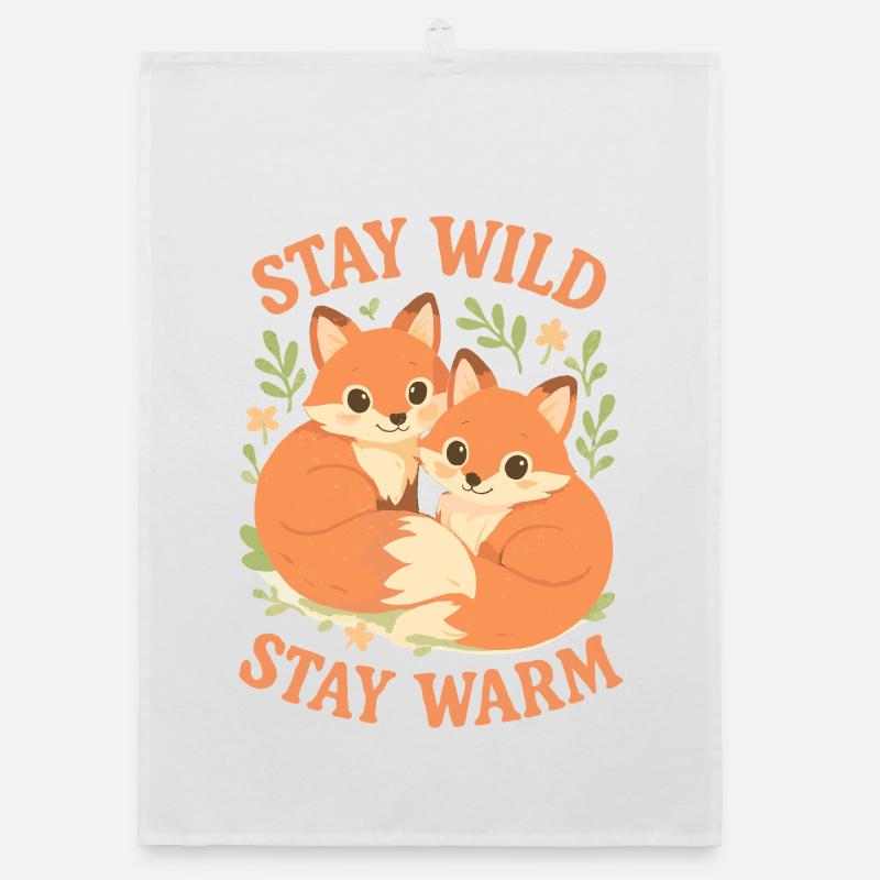 Douces renards dans la forêt – Restez Sauvages, Au Chaud Torchon bio