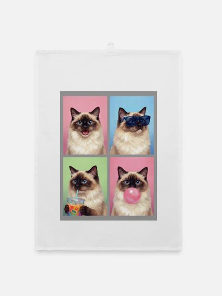 Katzen Ragdoll Katze - Organic Geschirrtuch - Weiß