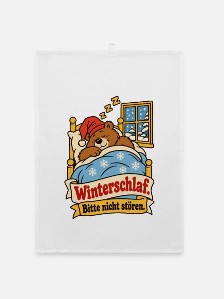 Winterschlaf Bitte nicht stören - Organic Geschirrtuch - Weiß - Vorne