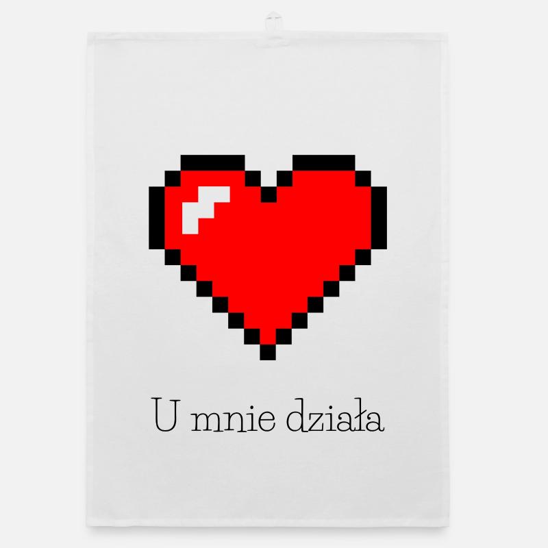 Pixelated red cheese on black background Organic dish towel