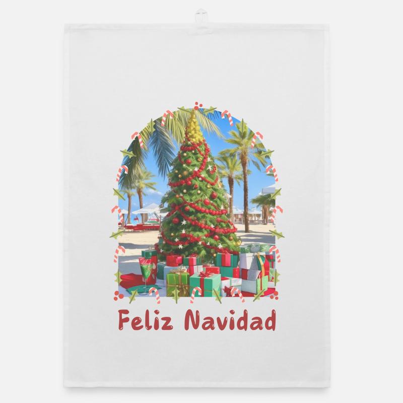 Feliz Navidad - Noël espagnol Torchon bio