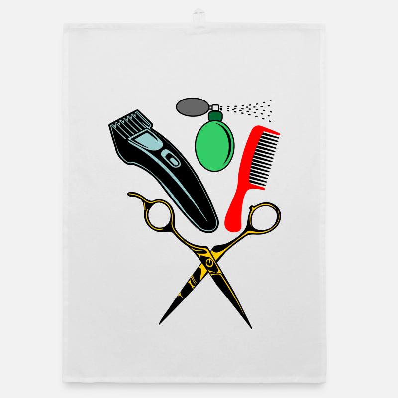 Peigne coloré, ciseaux, rasoir à l’odeur agréable Torchon bio