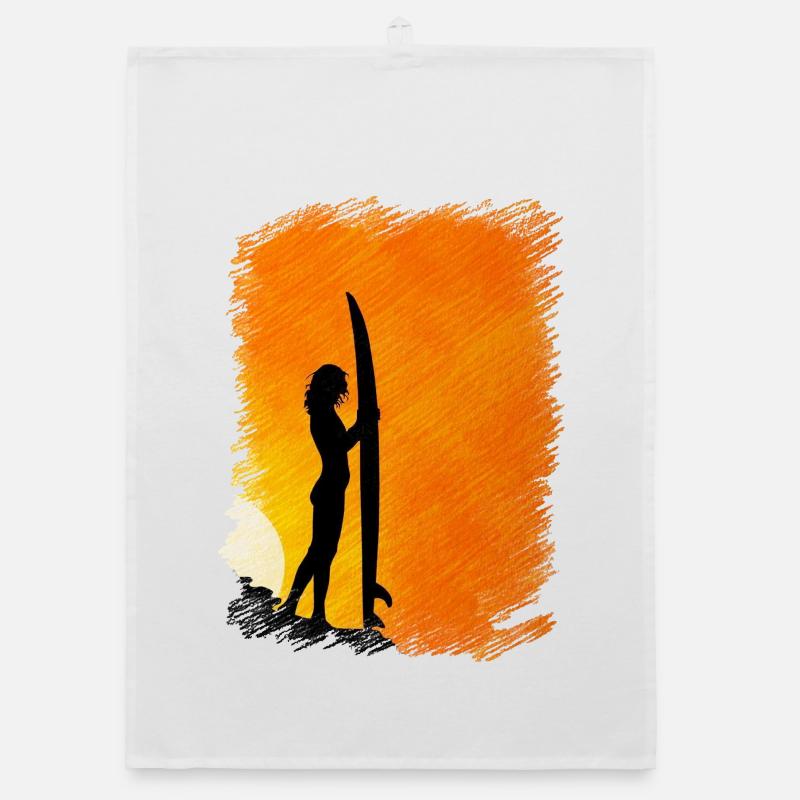 surfing Organic dish towel