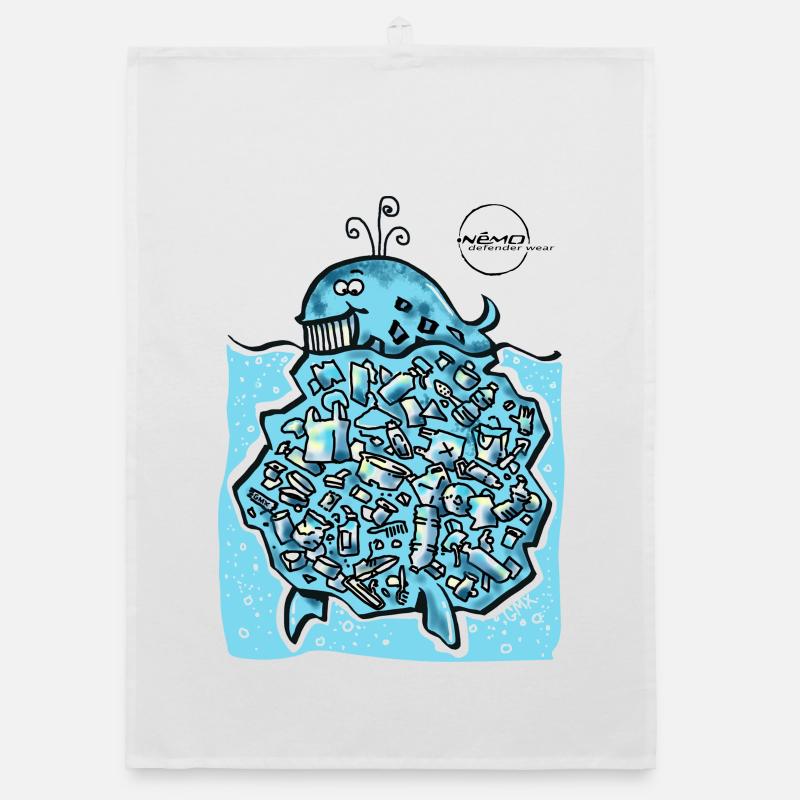WhaleBerg von . Nemo - Organic Geschirrtuch - Weiß