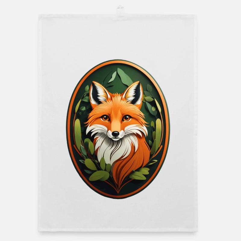 Red fox Organic dish towel